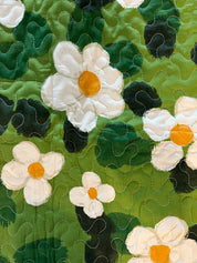 Washable Non-Slip Pet Mat (Green & Flowers)