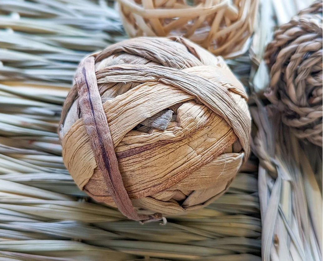 Ensemble de boules de saule, de courge et d'herbe aquatique